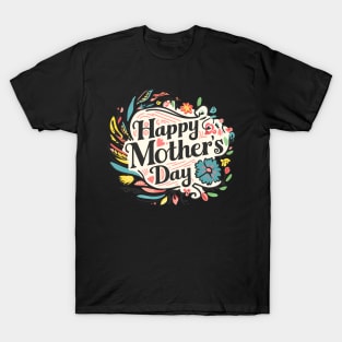 Happy mothers day, fun flowers vintage print shirt T-Shirt